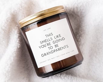 This Smells Like You're Going To Be Grandparents Candle | Pregnancy Announcement to Grandparents | Pregnancy Reveal to Grandparents