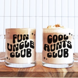 Cool Aunts Club Mug | Fun Uncle Club Mug | Pregnancy Announcement for Aunt and Uncle | Promoted to Aunt Mug | Promoted to Uncle Mug