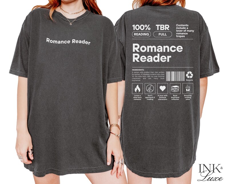 Romance Reader Shirt | Comfort Colors Tshirt | Dark Romance Reader | Romantasy Reader | Bookish Gift For Her | Book Lover Gift | Booktok image 4