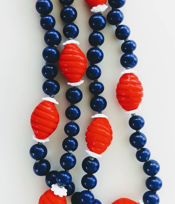 Vintage Miriam Haskell extra long 52" beaded navy… - image 4