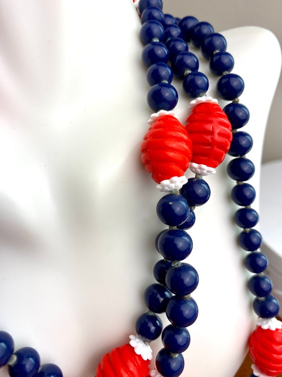 Vintage Miriam Haskell extra long 52" beaded navy… - image 6
