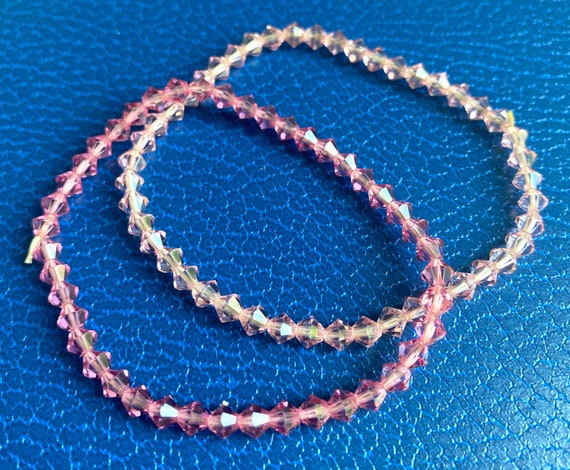 Swarovski Crystal 2 bracelets two tone pink cryst… - image 3