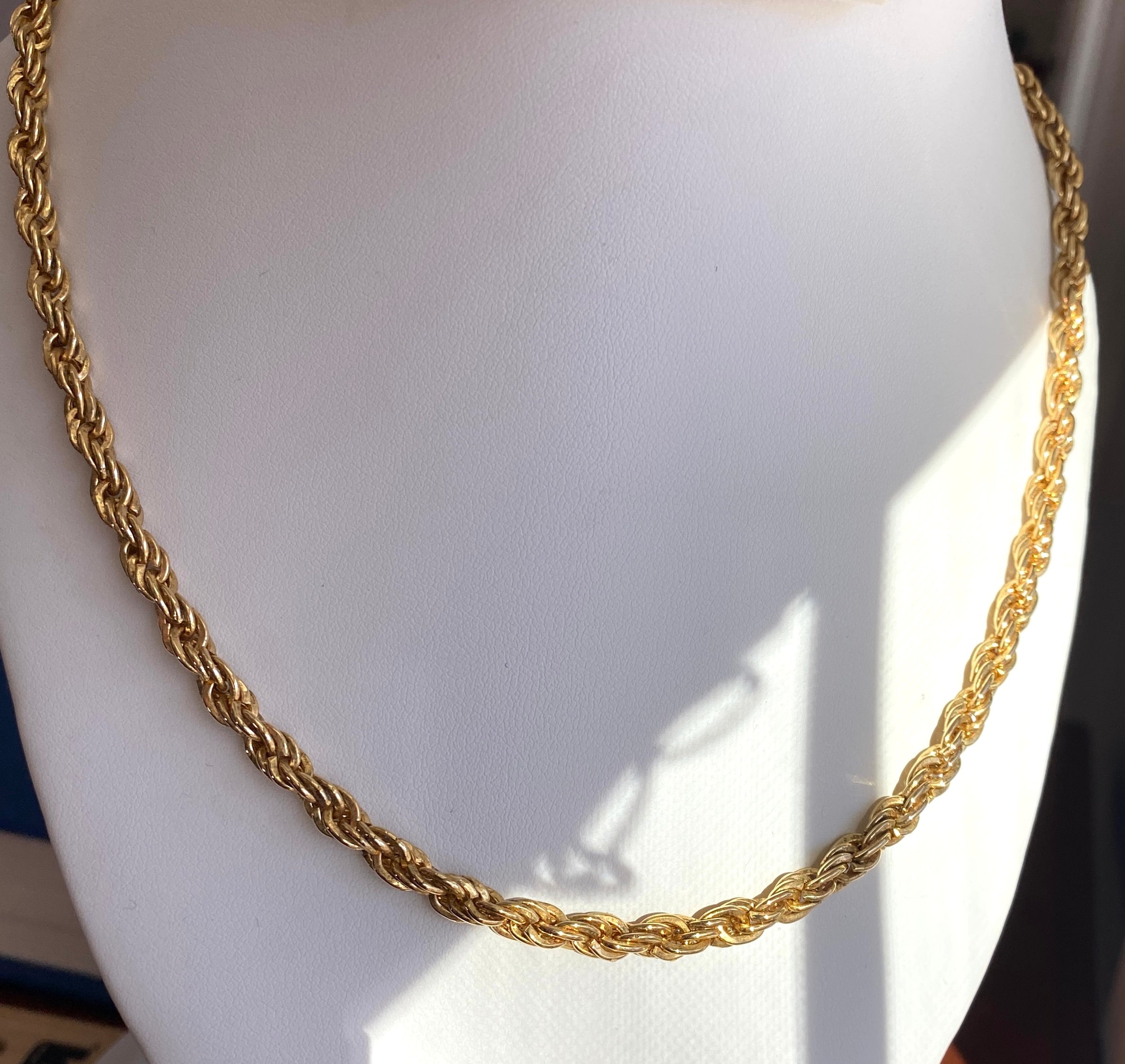 Chaine Collier 61 Cm Plaqué Or Pur Acier Inoxydable Maille Anneaux Torsade Large 11 Mm P 2303 C 10