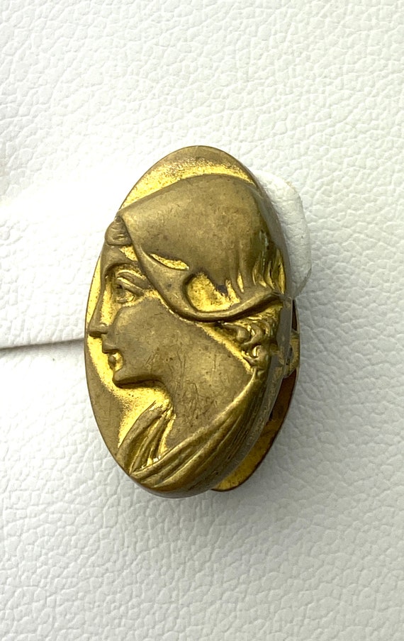 Antique brass clip oval ornate clip- ornate paper 