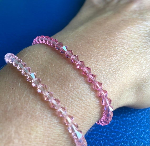 Swarovski Crystal 2 bracelets two tone pink cryst… - image 1