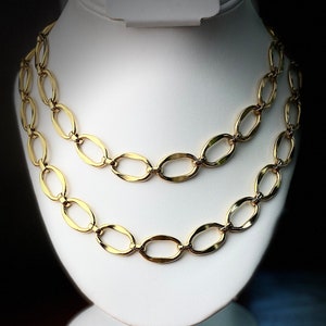Collar de cadena gruesa vintage Pierre Cardin, joyería de diseñador, cadena de 34", collar de los años 80.