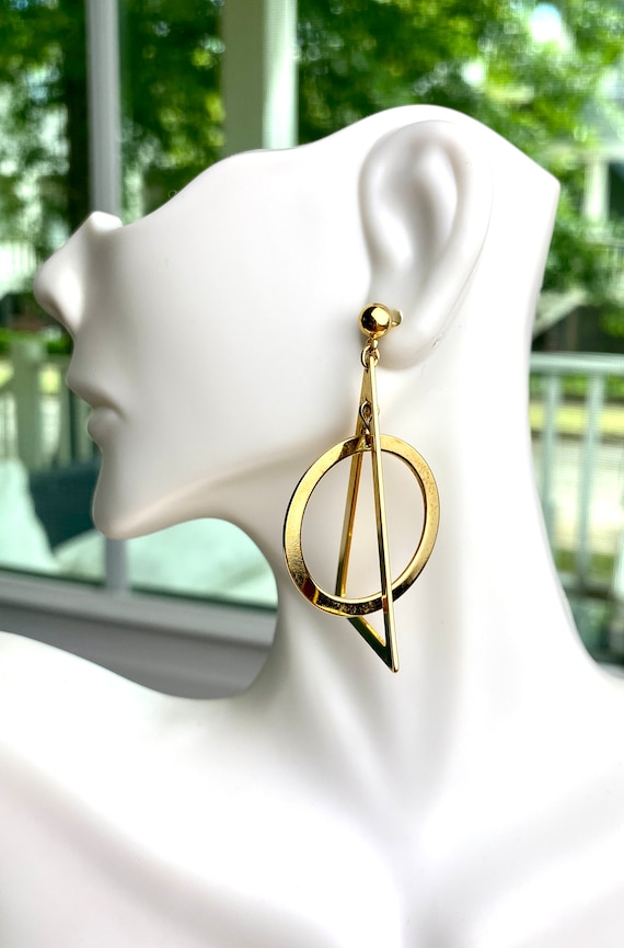 Vintage geometric dandle earrings stud earring gol