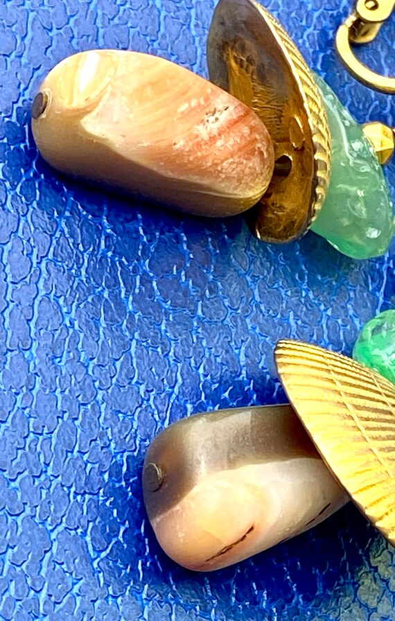 Vintage Miriam Haskell seashell dangle earrings- … - image 6