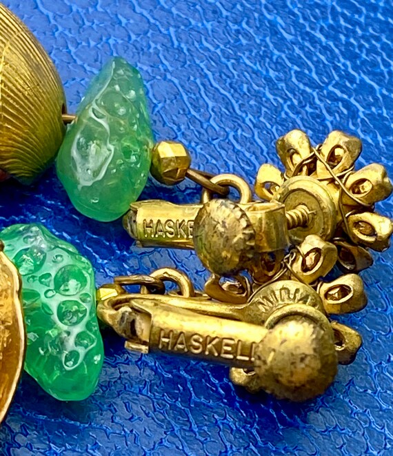 Vintage Miriam Haskell seashell dangle earrings- … - image 7