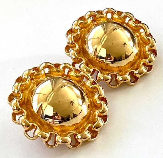 Vintage Givenchy statement large button earrings … - image 2