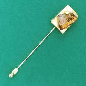 Vintage Delphine Nardin contemporary French designer gold pin with stone