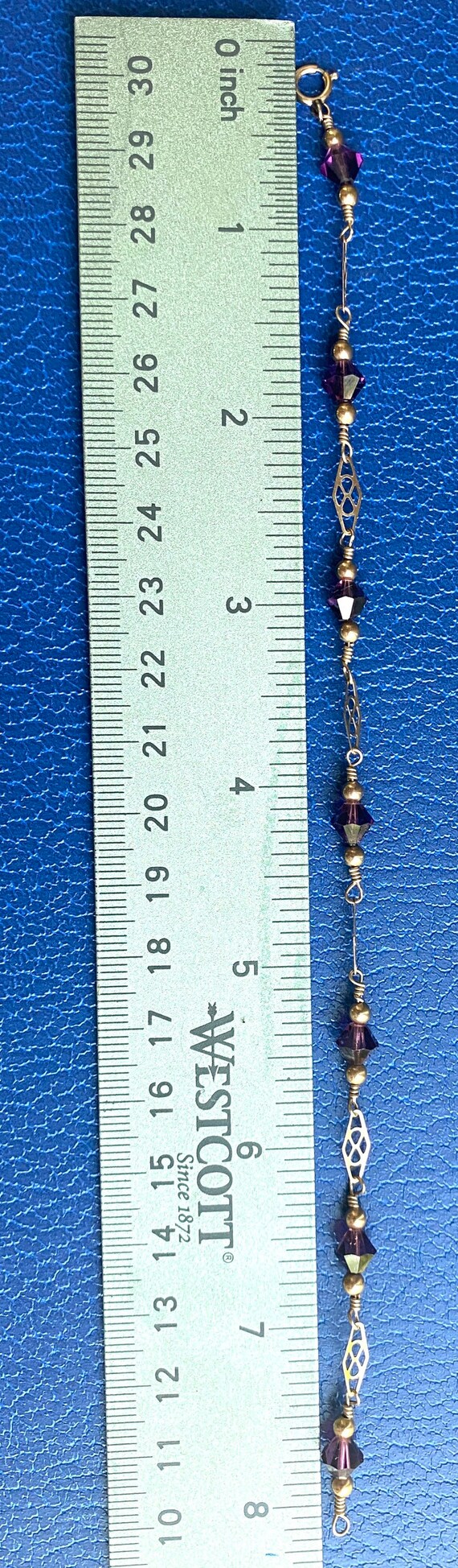 Vintage 14k gold filled fine bracelet, filigree g… - image 7