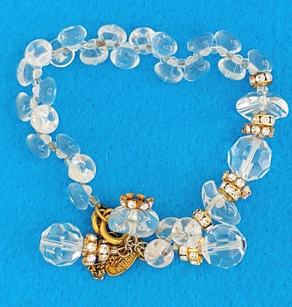 Rare vintage Miriam Haskell clear art glass beads… - image 1