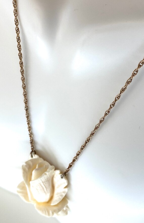 Vintage Krementz Faux Ivory Rose 