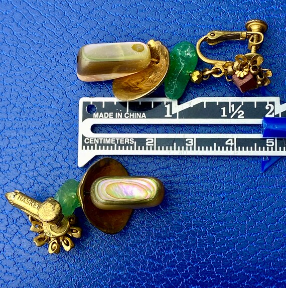 Vintage Miriam Haskell seashell dangle earrings- … - image 8