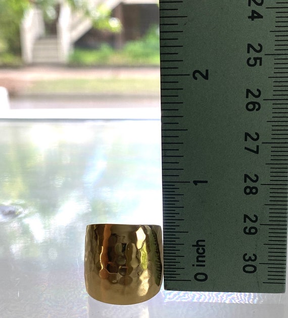 Silver Sterling statement ring hammered large ban… - image 8