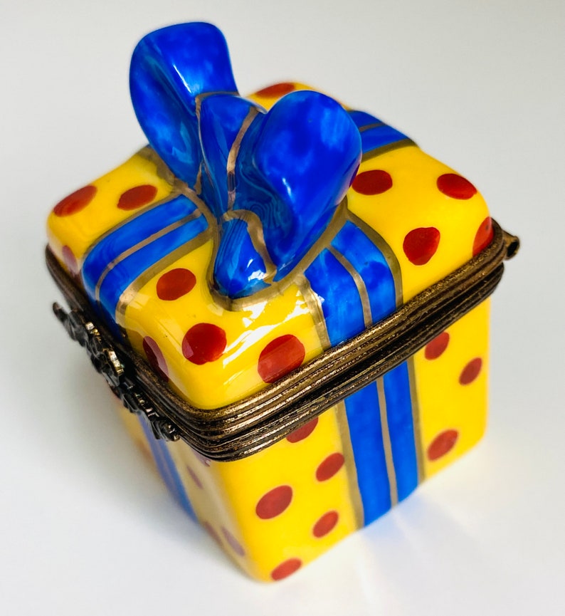 Vintage Limoges Trinket Box Signed Pierre Arquié, Numbered Dots Gift