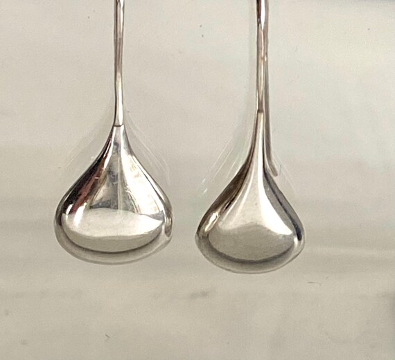 Teardrop earrings silver sterling hook dangle min… - image 3