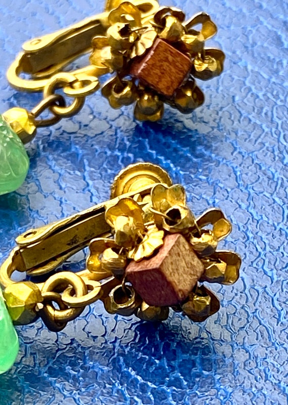 Vintage Miriam Haskell seashell dangle earrings- … - image 5