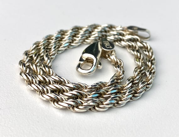 Vintage Silver Sterling Bracelet Rope Stackable Bracelet 925 Italy