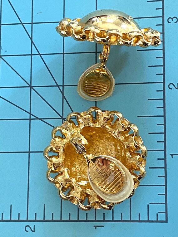 Vintage Givenchy statement large button earrings … - image 7