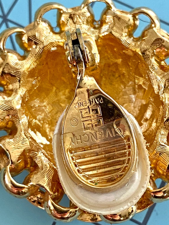 Vintage Givenchy statement large button earrings … - image 6