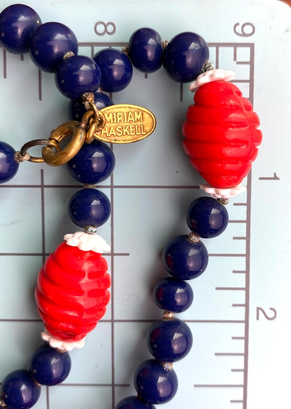 Vintage Miriam Haskell extra long 52" beaded navy… - image 7