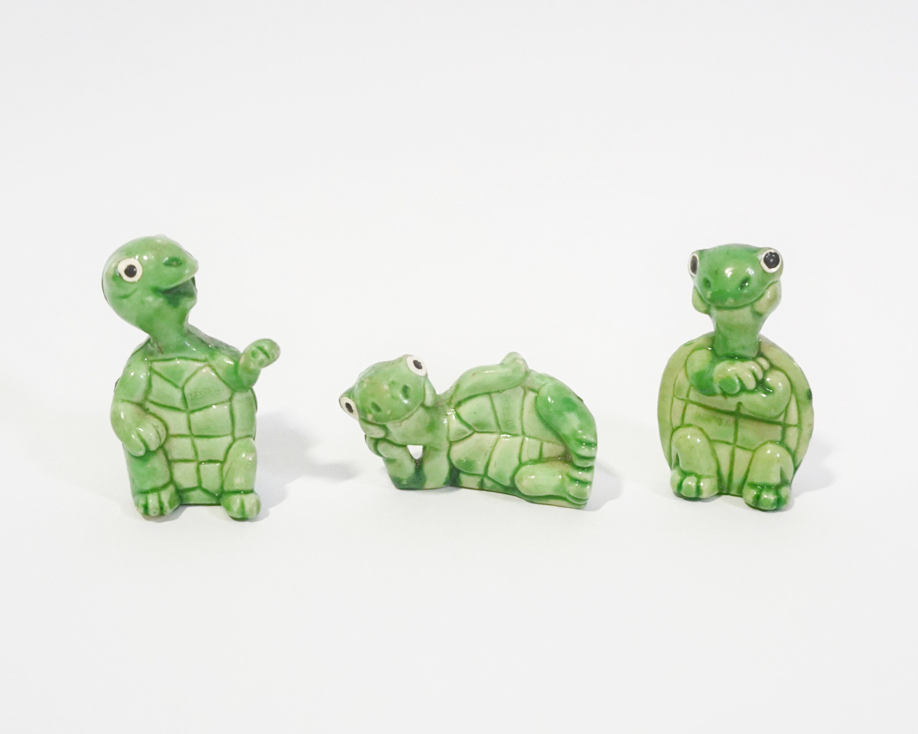 Vintage Tiny Green Turtles Set Macau Small Plastic Animal Etsy