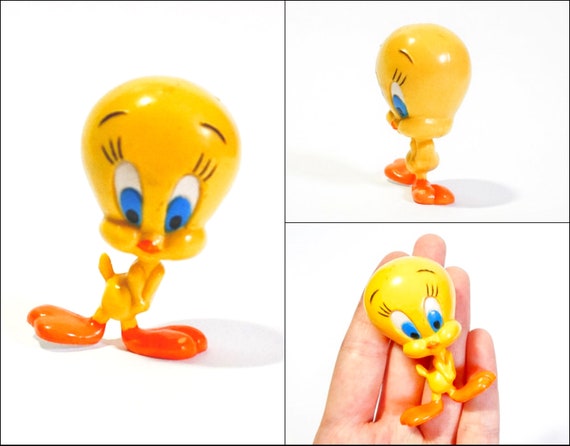 Small Tweety Bird on Phone Plastic Figure