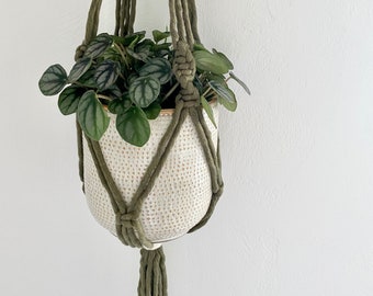 Macrame Plant Hanger | Boho Home Decor | Olive Green | Indoor Hanging Plant Holder | Housewarming Gift | Plant Mom Gift | Layla