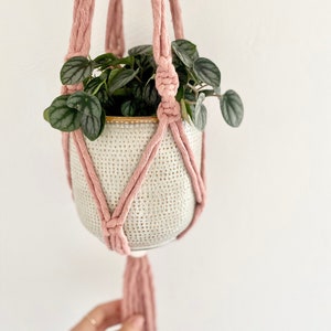 Macrame Plant Hanger | Boho Home Decor | Blush Pink | Indoor Hanging Plant Holder | Housewarming Gift | Plant Mom Gift | Layla