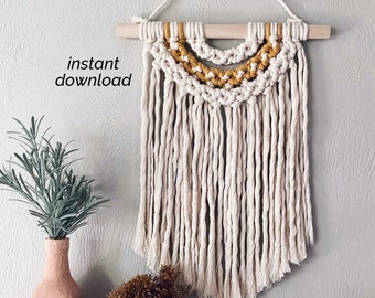 DIY Macrame Pattern | Flower Chain | Easy Wall Decoration | Clear Photos | Beginner Intermediate Macrame Tutorial PDF | Instant Download