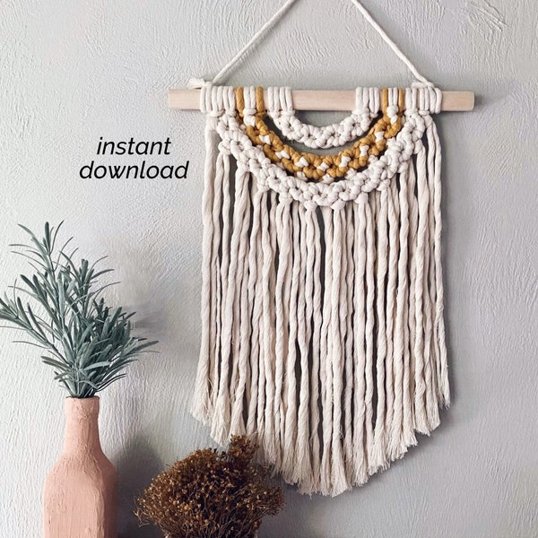 Macrame Pattern PDF | Macrame Wall Hanging Pattern | Free Bonus Section | Beginner to Intermediate | Instant Download | Flower Chain