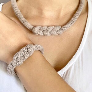 Macrame Jewelry Rope Knot Bracelet & Necklace Gift for Women Simple Bracelet Jewelry Gift for Her Eco Friendly Gifts image 6