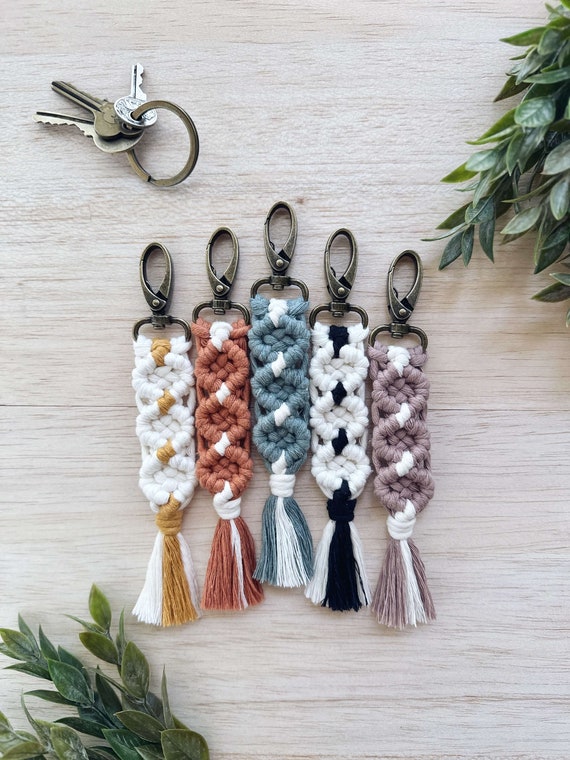Macrame Keychain | Boho Backpack Charm | Woven Keychain | Eco