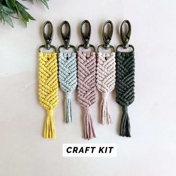 DIY Eco-Friendly Craft Kit | Macrame Kit with Pattern | Cotton Keychain | Easy Craft Kit for Adults | Quinn