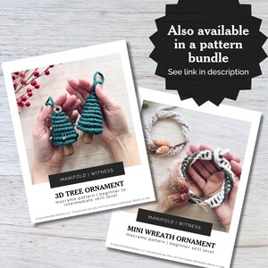 Makramee Muster PDF | DIY Weihnachten Bastelideen | Ornament Anleitung | Download mit Bildern | Einfaches Anfänger Handwerk | Mini Kranz mit Blumen Bild 10
