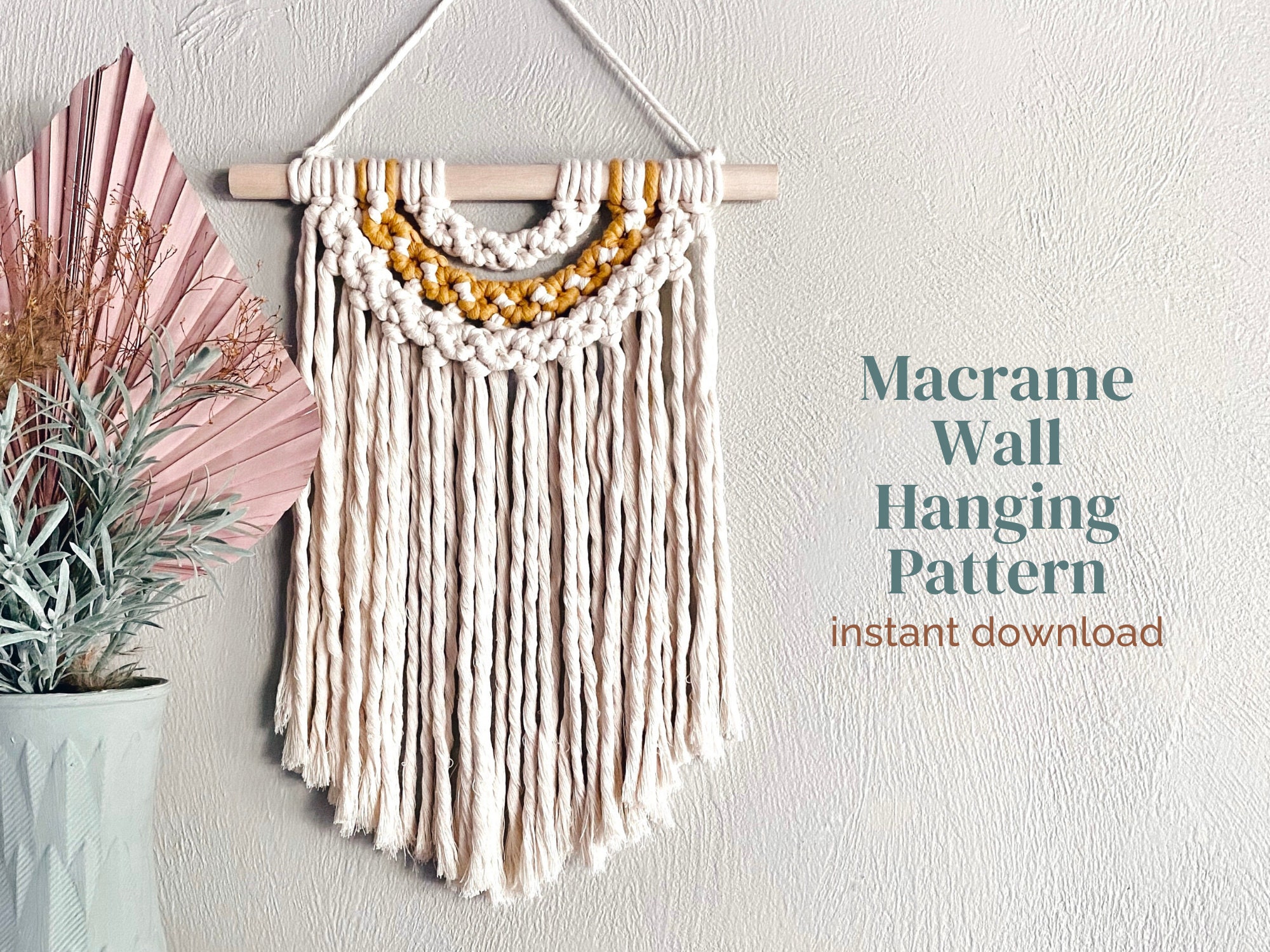 Macrame Wall Hanging Pattern Free Bonus Section Beginner Etsy