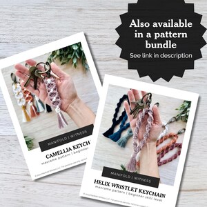 DIY Makramee Muster | Kamelie | Einfache Schlüsselbund Anleitung | Fotos klar | Anfänger Makramee Anleitung PDF | Sofort Download Bild 8