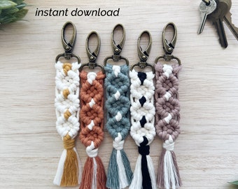 DIY Macrame Pattern | Camellia | Easy Keychain Instructions | Clear Photos | Beginner Macrame Tutorial PDF | Instant Download