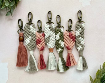 Clearance Sale | Keychain Set for Women | Boho Macrame Keychain | Eco Friendly Bridesmaid Gifts