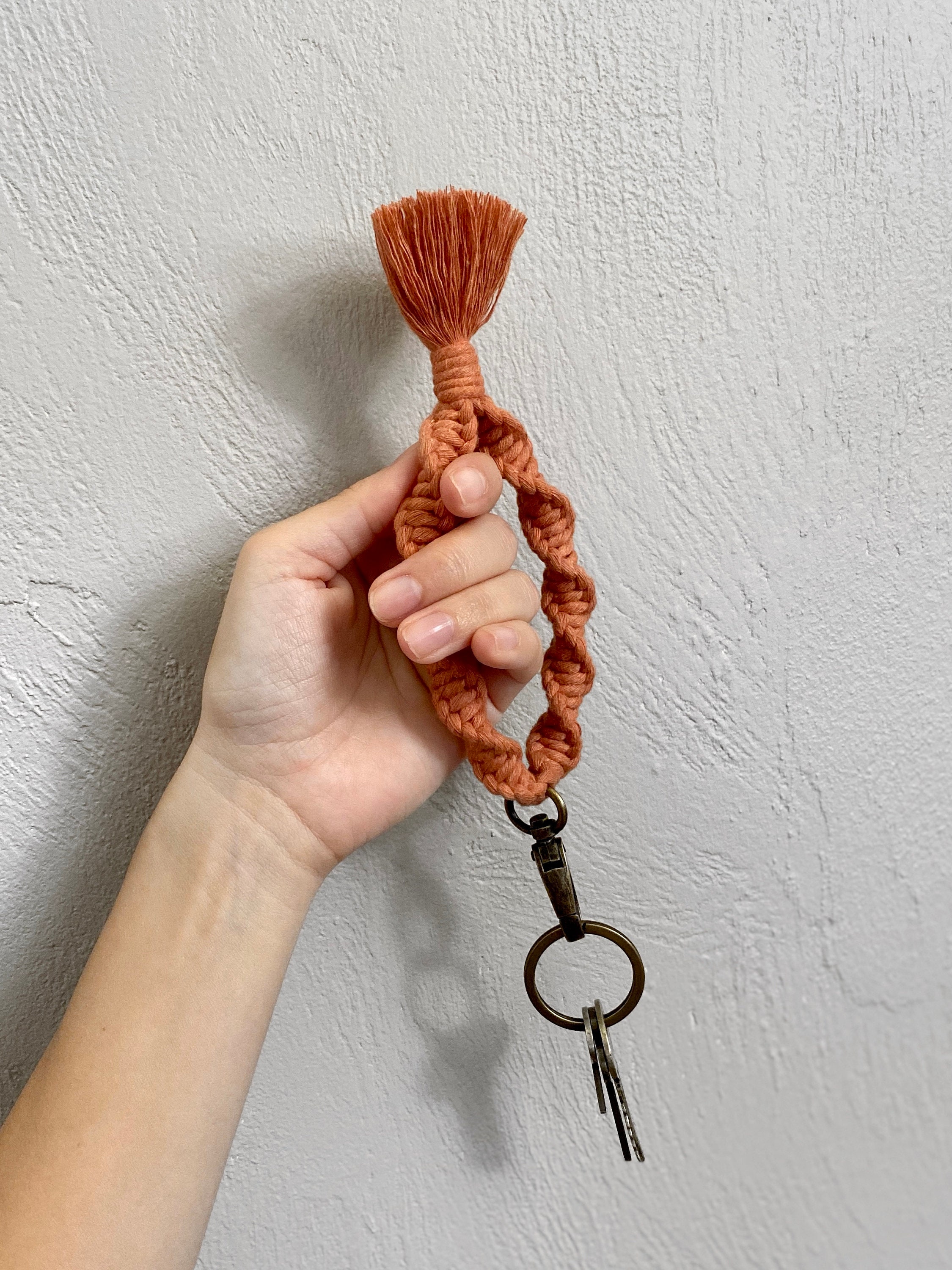 Porte-clés Macramé Artisoul – Avec Patch Téléphone + Jeton Panier + étiquette | Style Bohème Et Mains Libres