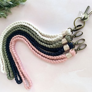 Braided Macrame Lanyard with Shimmer Accent | Keychain and Badge Holder | Teacher Gift | Eco Friendly | Personalized Option | Livia