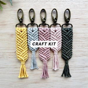 DIY Macrame Kit | Quinn Cotton Keychain | Video Tutorial & Pattern | Eco-Friendly Materials Included | Easy Beginner Craft Kit for Adults