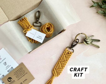 DIY Macrame Kit with Pattern | RETIRED Colors | Paracord Keychain DIY | Easy Macrame Craft Kit for Adults | Quinn