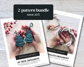 DIY Macrame Pattern BUNDLE | Two Easy Christmas Ornament Instructions | Beginner Macrame Tutorial PDF with Photos | Instant Download