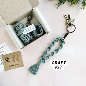 DIY Kit | Macrame Kit with Pattern | Wristlet Keychain DIY | Crafts for Adults | Easy Macrame Kit | Helix