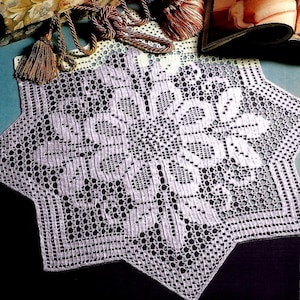 Vintage Crochet PATTERN Filet Crochet Pattern Placemat Crochet Table Mat Crochet Doily Crochet Table Center Vintage Pattern in PDF