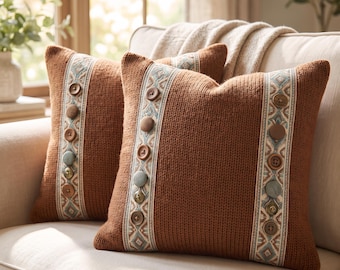 Knitted Pillow Case Pattern / Easy Knitted Pillows / Bulky Weight # 5 Yarn / ( PDF ) / Beginner Cushion / Knitting PATTERN # 3