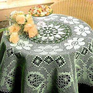 Vintage Crochet PATTERN Tablecloth Filet Crochet Pattern Crochet Butterfly Tablecloth Pattern Filet Crochet Table Cloth PATTERN in PDF
